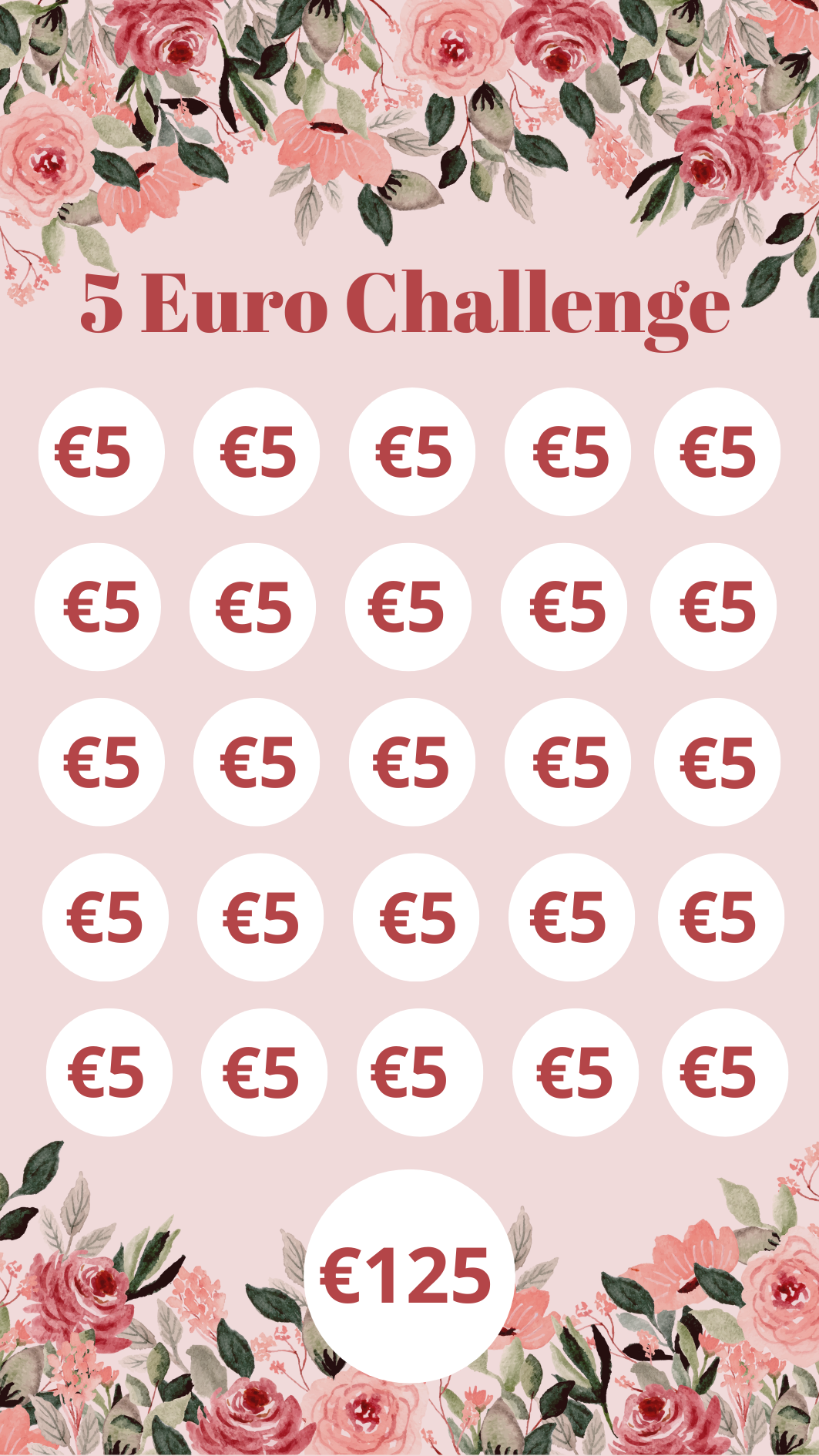 geldchallenges digitaal - 5 euro challenge