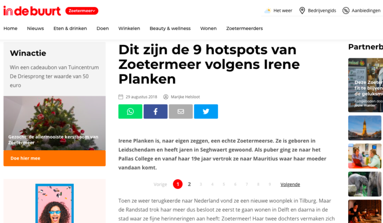 Irene Planken indebuurt 2018