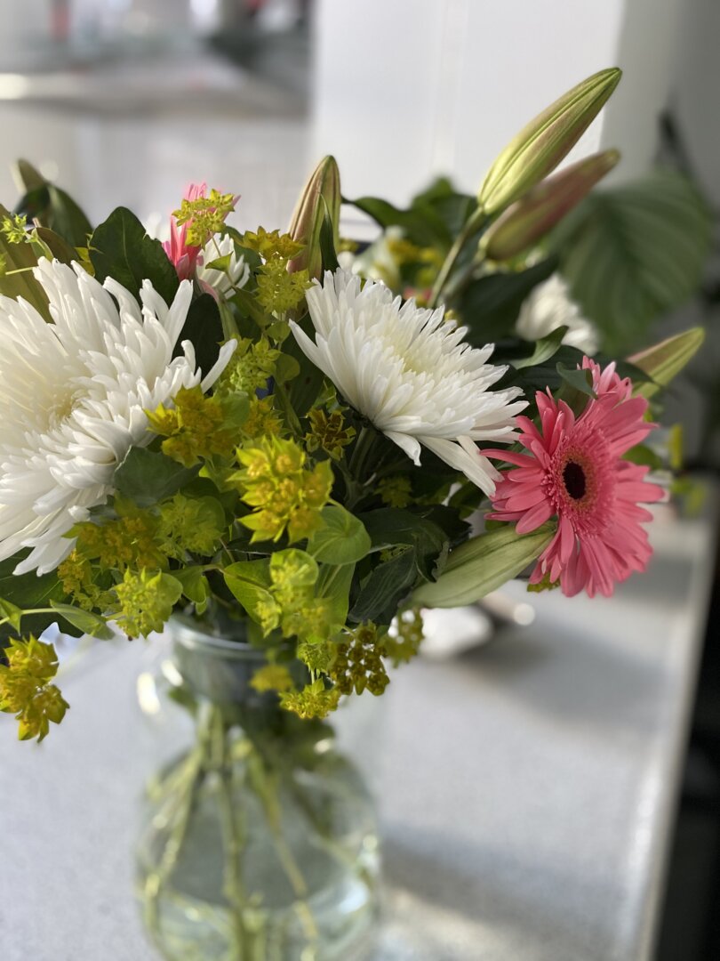 mooie bos bloemen gekregen